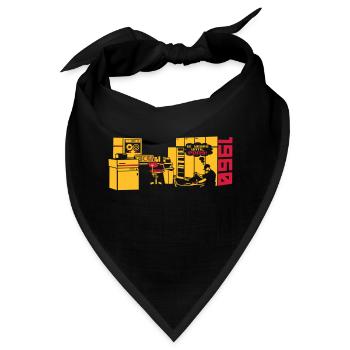 pong1960_2c - Bandana - Schwarz - Vorne