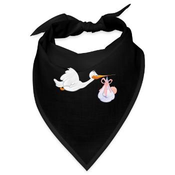 Storch mit Kleinkind - Bandana - Schwarz - Vorne
