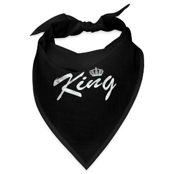 King Partnerlook King & Queen Geschenk - Bandana - Schwarz - Vorne
