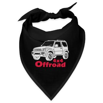 Jimny 4x4 Offroad Off Road Off-Road Allrad T-Shirt - Bandana - Schwarz - Vorne