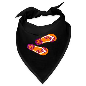 Badelatschen Hawai lila Flip Flops Sommer Urlaub - Bandana - Schwarz - Vorne