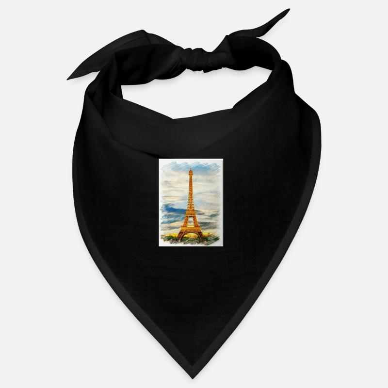 Watercolour Eiffel Tower Skyline Art Bandana