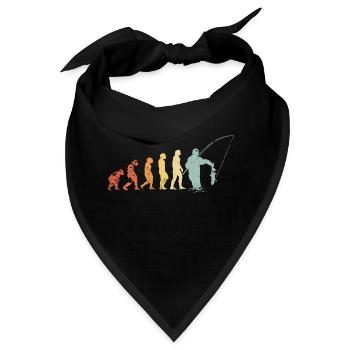 Angler Entwicklung Fischer Evolution Retro Vintage - Bandana - Schwarz - Vorne