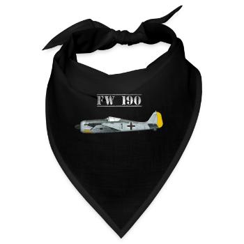 Focke Wulf FW 190 Jagdflugzeug - Bandana - Schwarz - Vorne