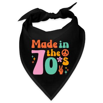 Ich Liebe die 70er Hippie - Bandana - Schwarz - Vorne