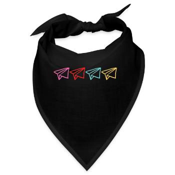 Mehrfarbiges Origami - Bandana - Schwarz - Vorne