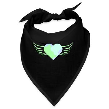 Pastellfarbenes Herz mit Flügeln - ApriNoeScor - Bandana - Schwarz - Vorne