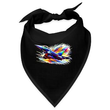 Kampfjet / Eurofighter - Farbsplash - Bandana - Schwarz - Vorne