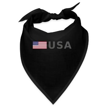 TEAM USA amerikanische Flagge Fahne vor Schrift - Bandana - Schwarz - Vorne