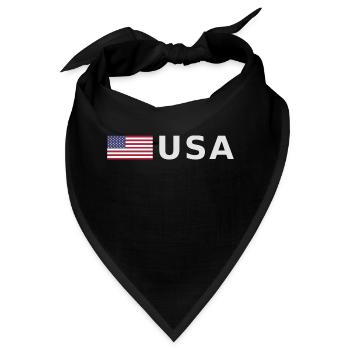 TEAM USA amerikanische Flagge Fahne vor Schrift - Bandana - Schwarz - Vorne