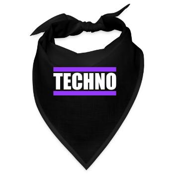 Techno Liebe Zitat Spruch Musik Party Feiern Logo - Bandana - Schwarz - Vorne