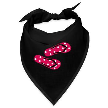 Latschen Fliegenpilz Flip Flops Punkte Dots Sommer - Bandana - Schwarz - Vorne