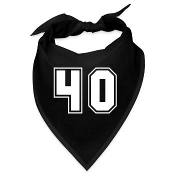 Sportliches Zahlendesign 40 Geburtstag - Bandana - Schwarz - Vorne
