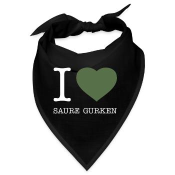 I love Saure Gurken - Bandana - Schwarz - Vorne