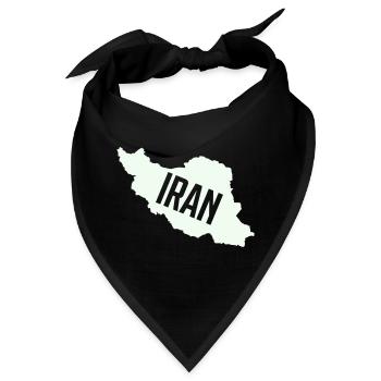 Iran Karten Typo - Bandana - Schwarz - Vorne