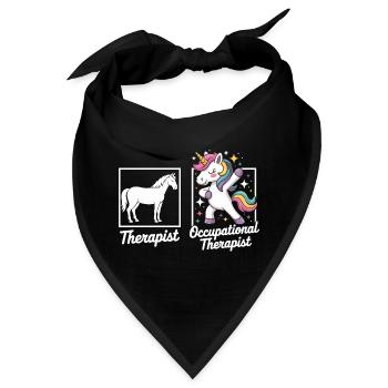Einhorn Ergotherapie Flair - Bandana - Schwarz - Vorne