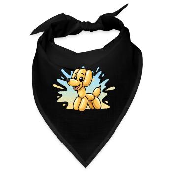 Luftballon Hund im Sonnenlicht - Bandana - Schwarz - Vorne