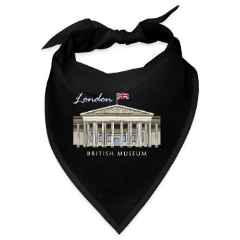 London British Museum, handgezeichnet - Bandana - Schwarz - Vorne