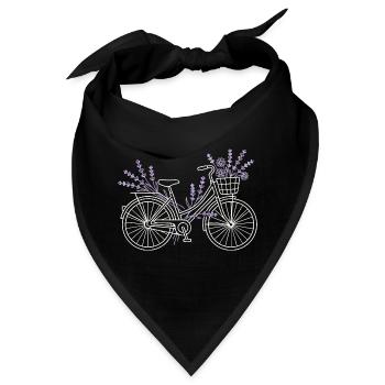 Fahrrad Blumen Lavendel Vintage - Bandana - Schwarz - Vorne