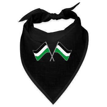 Fahne schwarz-weiss-grün | Flagge Fußball Stadion - Bandana - Schwarz - Vorne