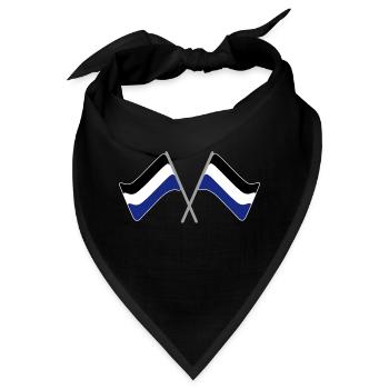 Fahne schwarz-weiß-blau | Flagge Fußball Stadion - Bandana - Schwarz - Vorne