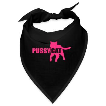 Pussycat Katze Miezekatze Vektorgrafik - Bandana - Schwarz - Vorne