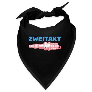 Zweitakt Zündkerze farbig - Bandana - Schwarz - Vorne