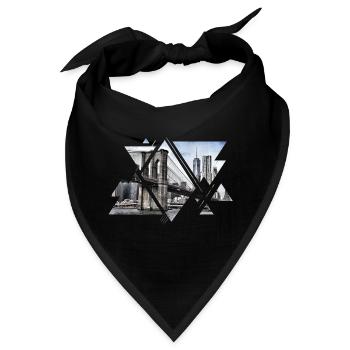 Brooklyn Bridge New York City Amerika USA - Bandana - Schwarz - Vorne