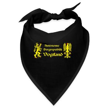 Vogtland autonom Bergrepublik Löwe Greif Sachsen - Bandana - Schwarz - Vorne