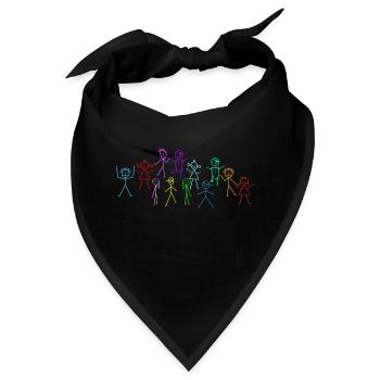 Strichmännchen - Bandana - Schwarz - Vorne