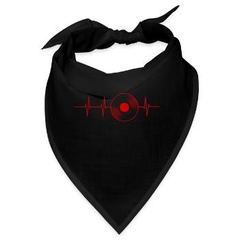 herzfrequenz schallplatte lp rot - Bandana - Schwarz - Vorne