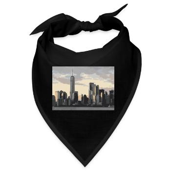 new york city skyline - Bandana - Schwarz - Vorne