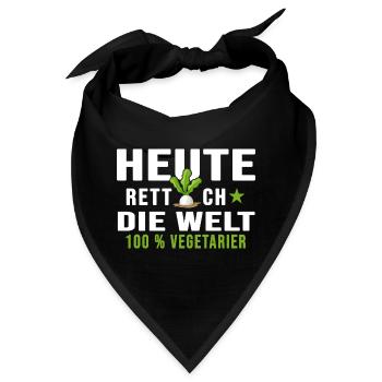 vegetarier bio vegetarisch veganlife "Rettich" - Bandana - Schwarz - Vorne
