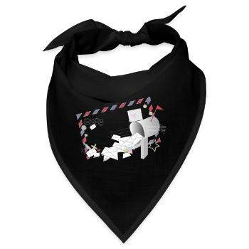 Airmail Rahmen mit Briefen und Briefkasten - Bandana - Schwarz - Vorne
