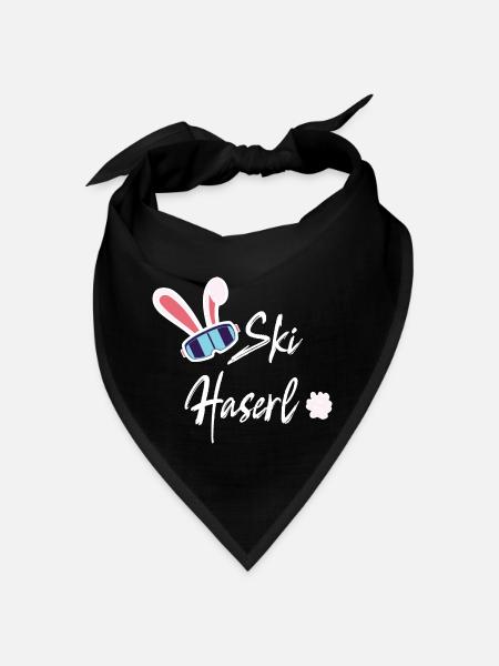 Skihaserl - Skihase - Skifahren - Skiurlaub - Bandana - Schwarz - Vorne