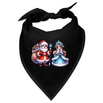 Ded Moroz Snegurotschka russischer Weihnachtsmann - Bandana - Schwarz - Vorne