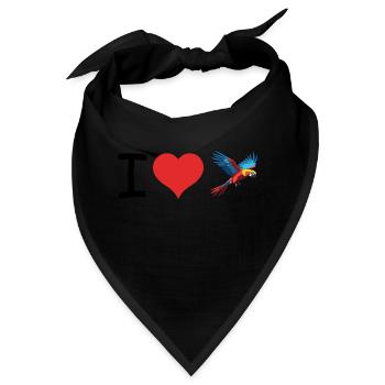 I love Parrots Quote - Pet Design - Bandana - Schwarz - Vorne