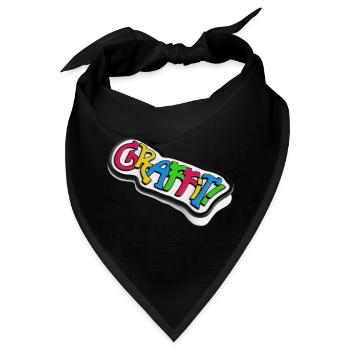 Graffiti Schriftzug 3d Effekt - Bandana - Schwarz - Vorne