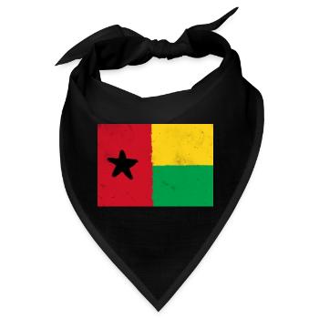 Flagge von Guinea-Bissau – Stern von Afrika - Bandana - Schwarz - Vorne