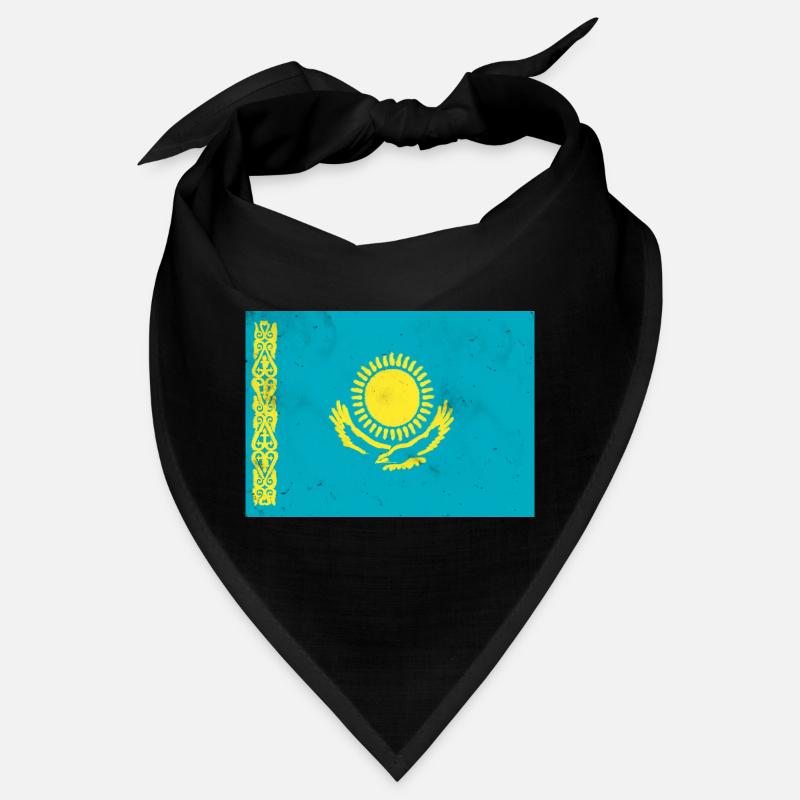 Flagge von Kasachstan - Bandana - Schwarz