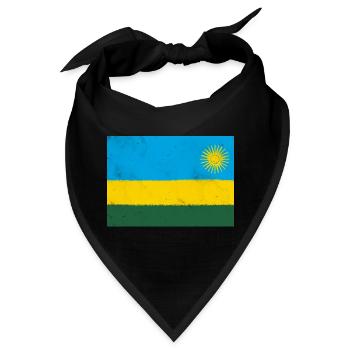 Flagge von Ruanda - Bandana - Schwarz - Vorne