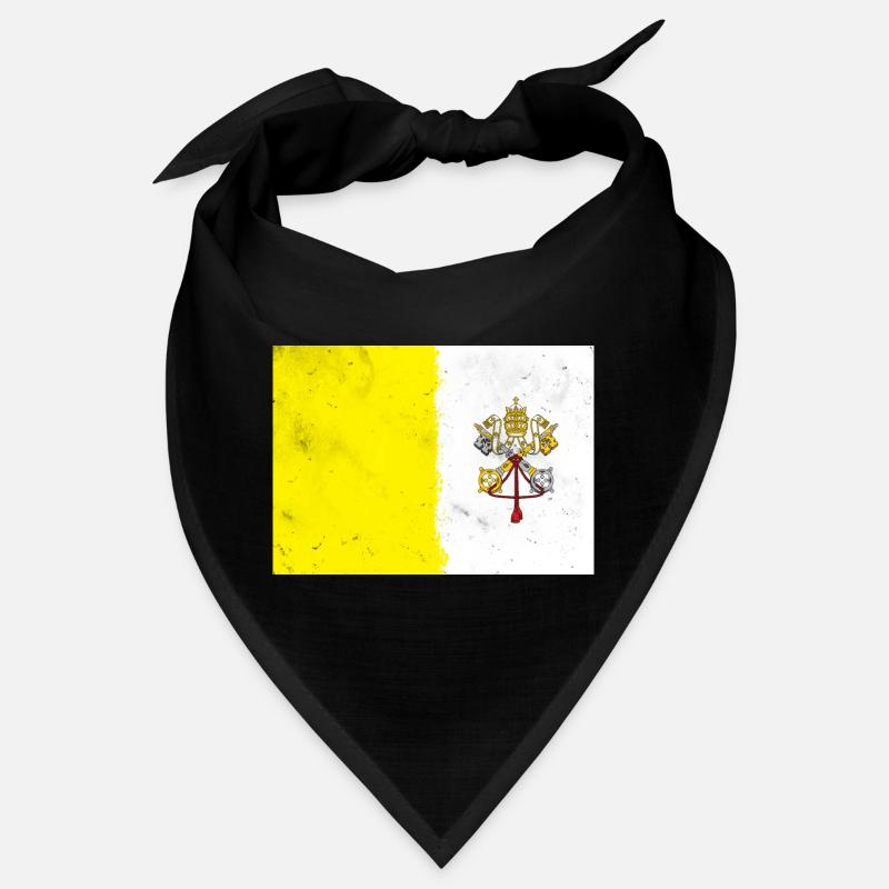Drapeau du Vatican - Bandana - noir
