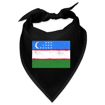 Flagge von Usbekistan - Bandana - Schwarz - Vorne