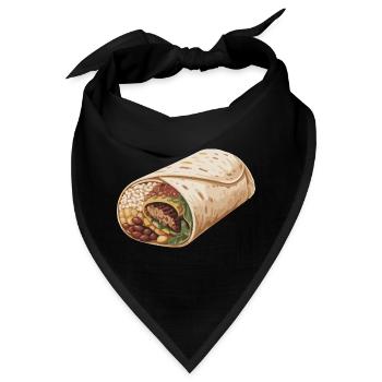 Burrito Wrap Illustration - Bandana - Schwarz - Vorne