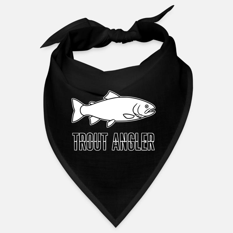 Pêcheur à truites, pêche à la truite, slogan Logo Bandana