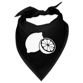 Zitrus-Silhouette Zitronen - Bandana - Schwarz - Vorne