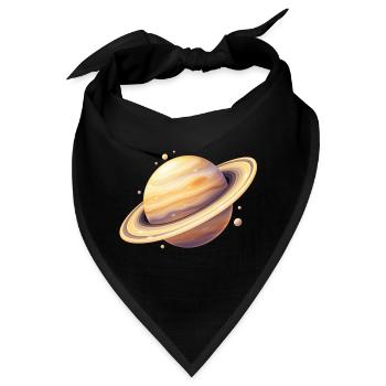 Saturn Farbplanet Illustration - Bandana - Schwarz - Vorne