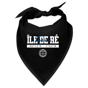 Île de Ré Frankreich Koordinaten Reise Souvenir - Bandana - Schwarz - Vorne