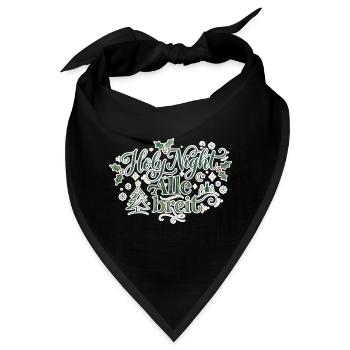 Holy Night Alle breit – Lustiges Weihnachts-Design - Bandana - Schwarz - Vorne