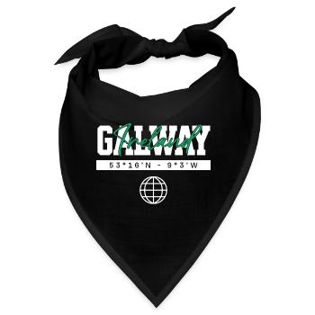 Galway Irland Koordinaten Reise Souvenir - Bandana - Schwarz - Vorne